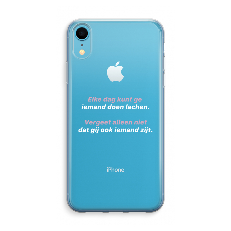 gij zijt ook iemand: iPhone XR Transparant Hoesje