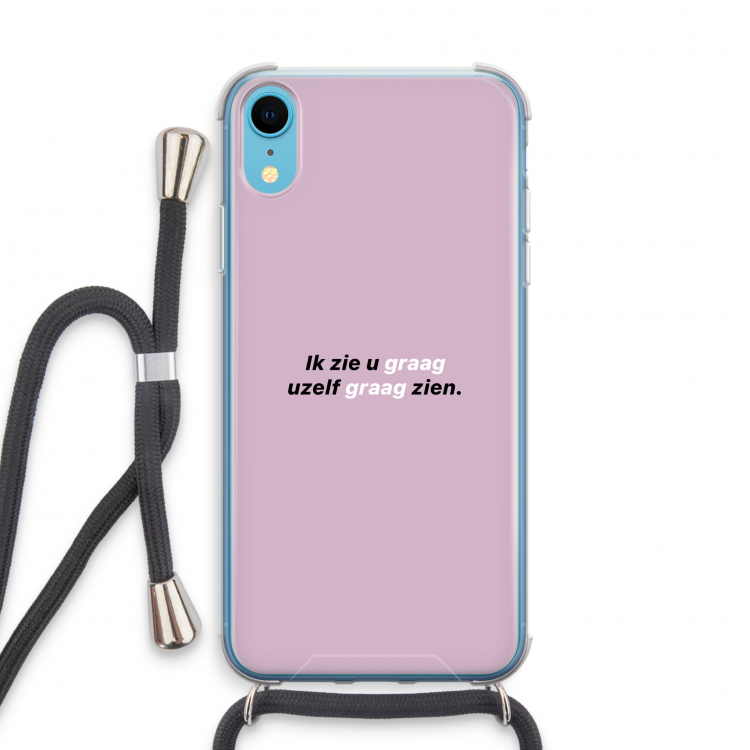 uzelf graag zien: iPhone XR Transparant Hoesje met koord
