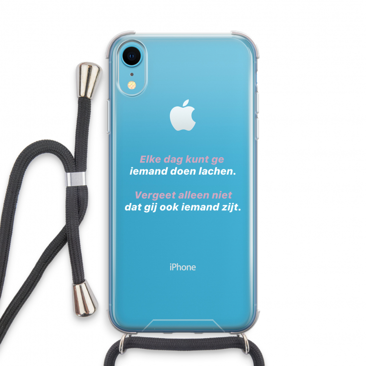 gij zijt ook iemand: iPhone XR Transparant Hoesje met koord