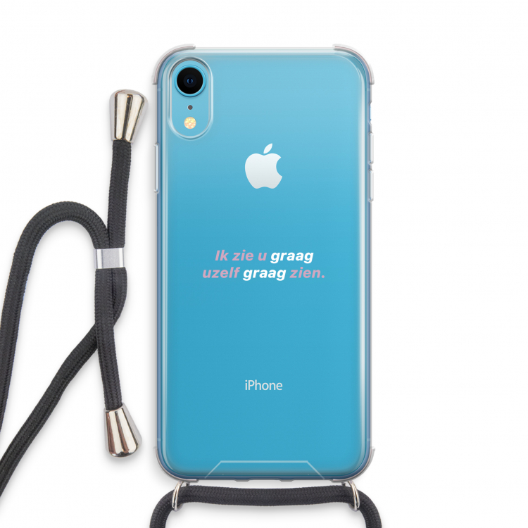 uzelf graag zien: iPhone XR Transparant Hoesje met koord