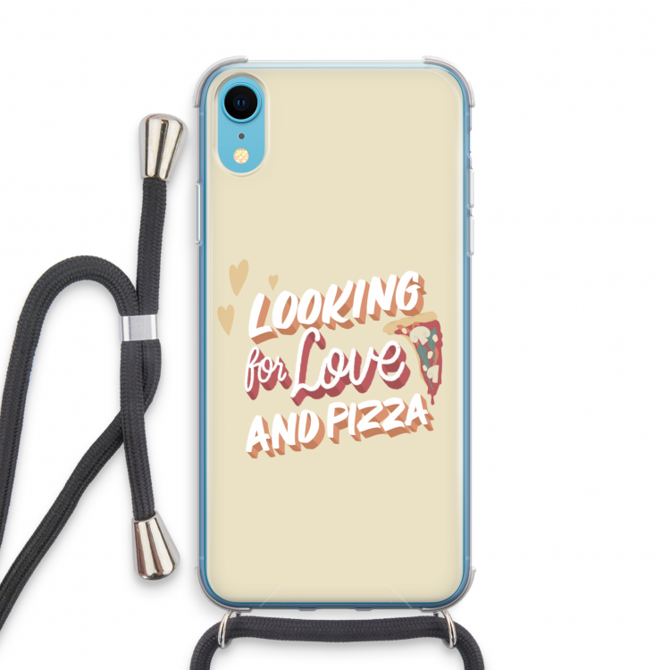 Pizza is the answer: iPhone XR Transparant Hoesje met koord
