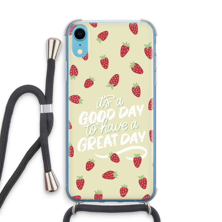 Don't forget to have a great day: iPhone XR Transparant Hoesje met koord