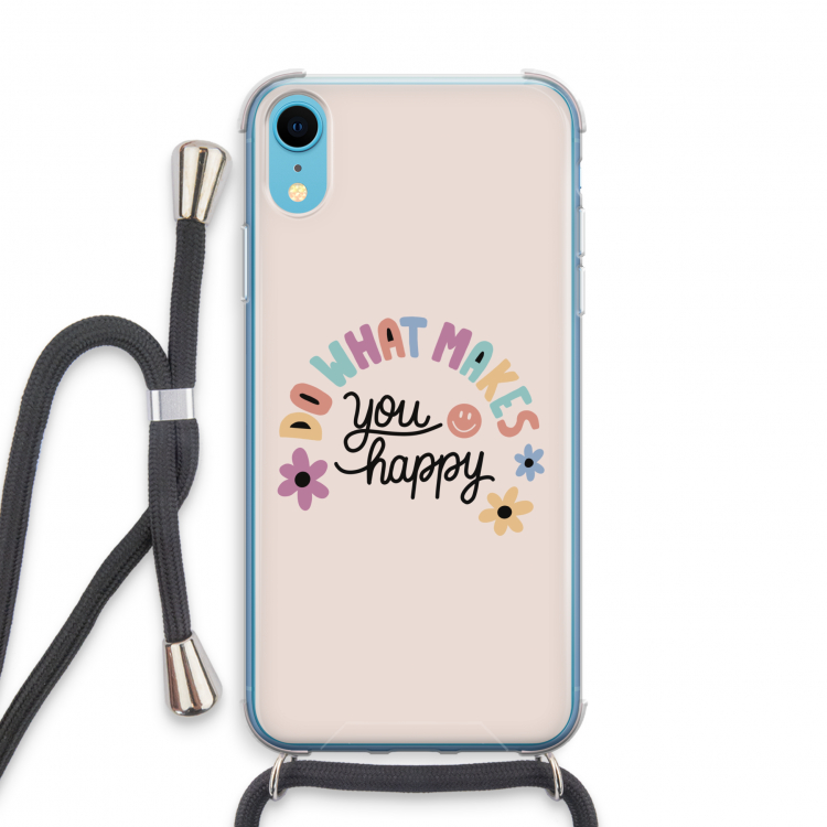 Happy days: iPhone XR Transparant Hoesje met koord