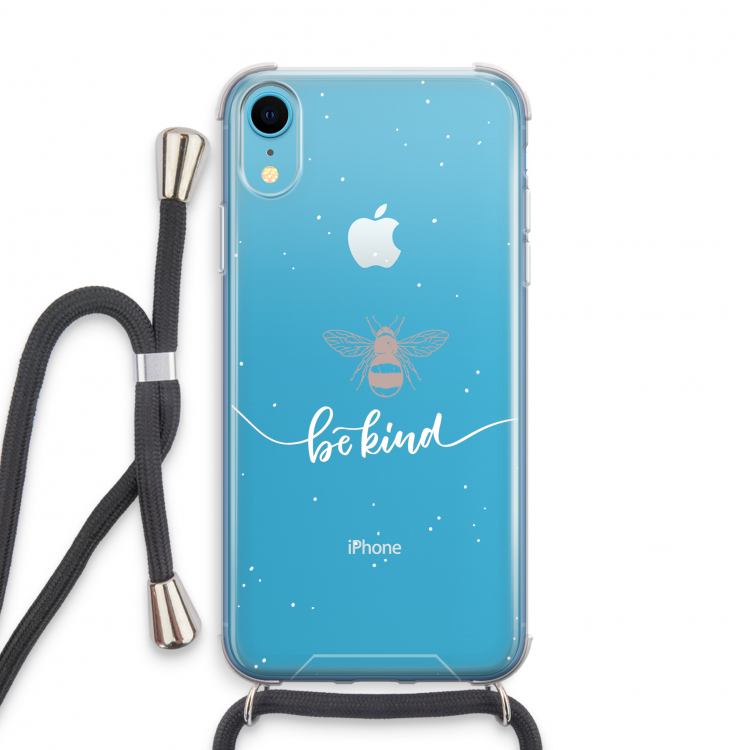 Be(e) kind: iPhone XR Transparant Hoesje met koord