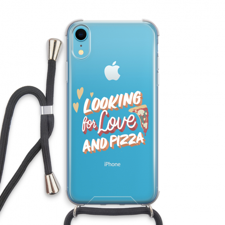 Pizza is the answer: iPhone XR Transparant Hoesje met koord