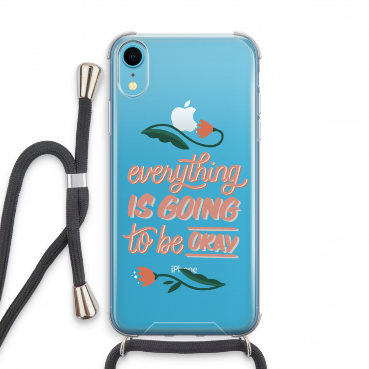 Optimistic flower girl: iPhone XR Transparant Hoesje met koord