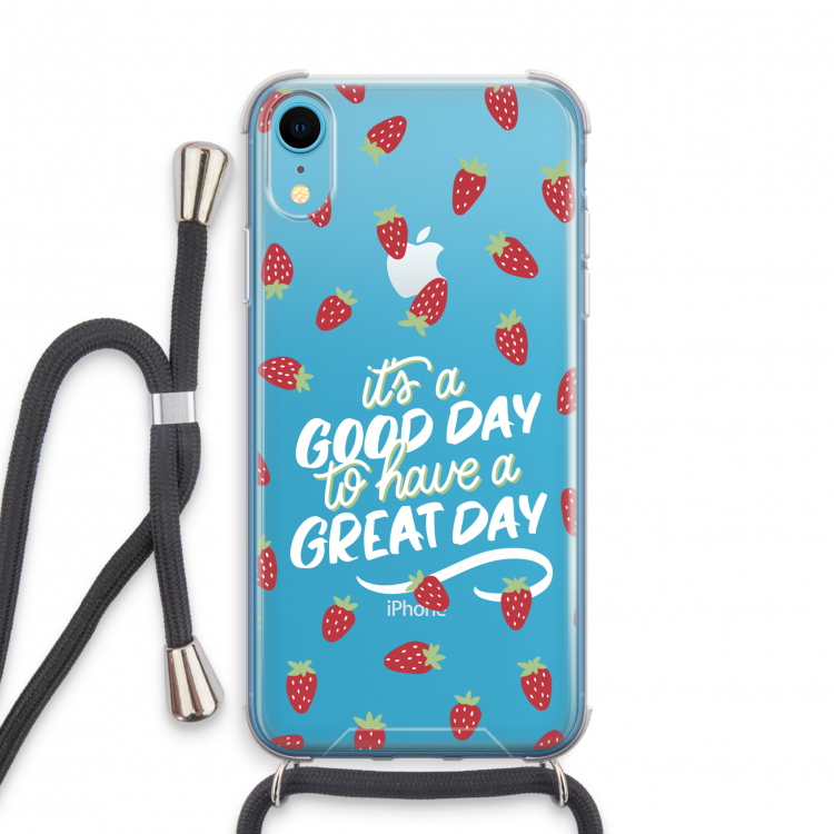 Don't forget to have a great day: iPhone XR Transparant Hoesje met koord