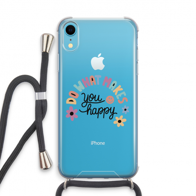 Happy days: iPhone XR Transparant Hoesje met koord
