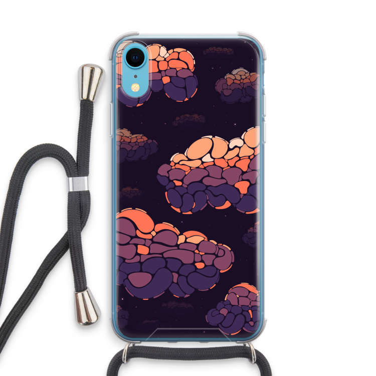 Patroon Wolken: iPhone XR Transparant Hoesje met koord