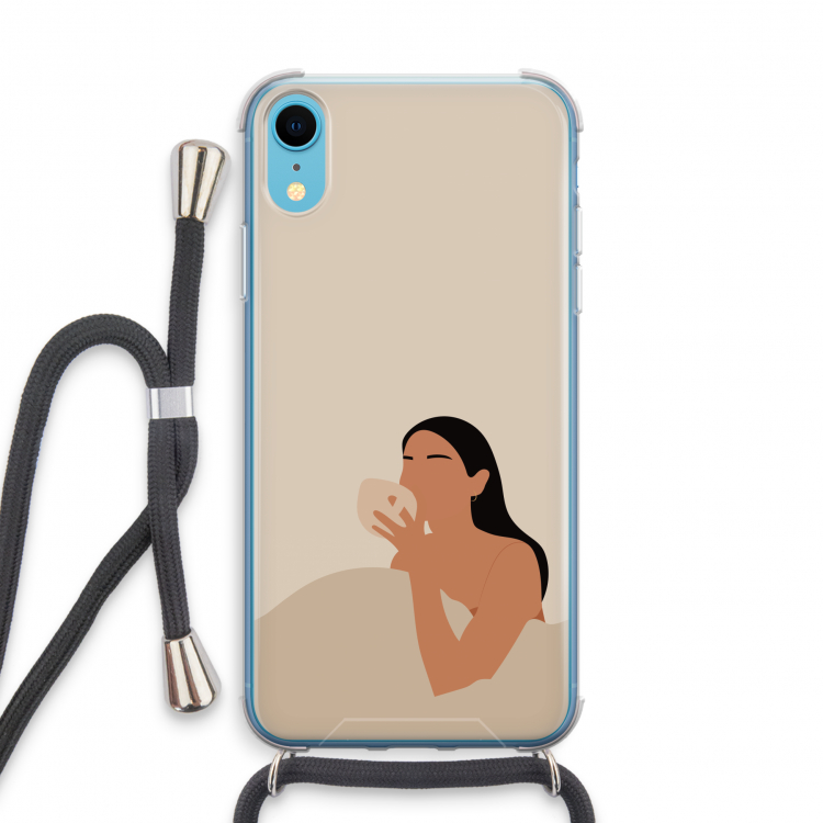 Fresh coffee: iPhone XR Transparant Hoesje met koord