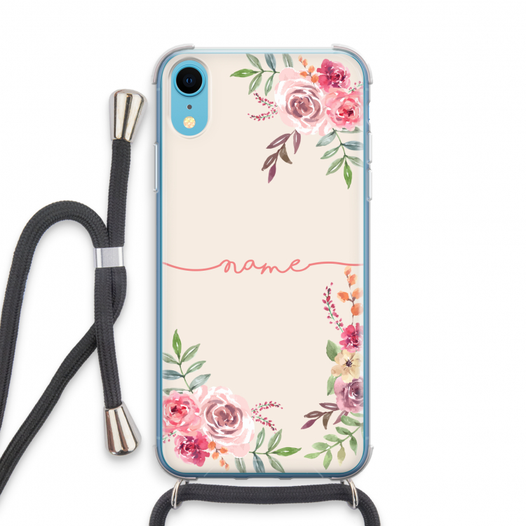 Rozen: iPhone XR Transparant Hoesje met koord