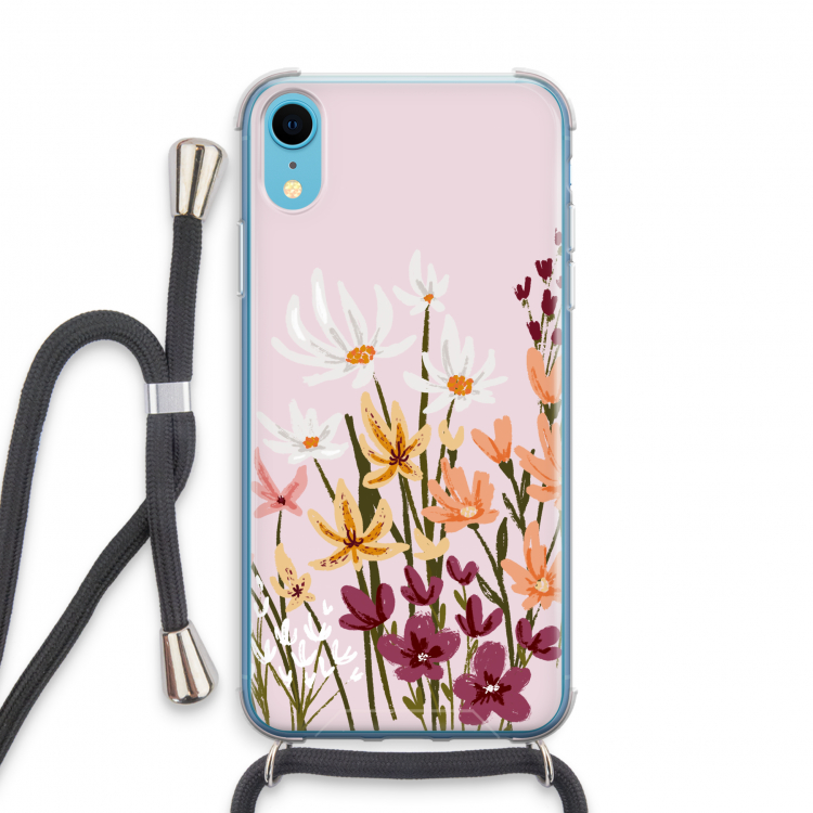 Painted wildflowers: iPhone XR Transparant Hoesje met koord