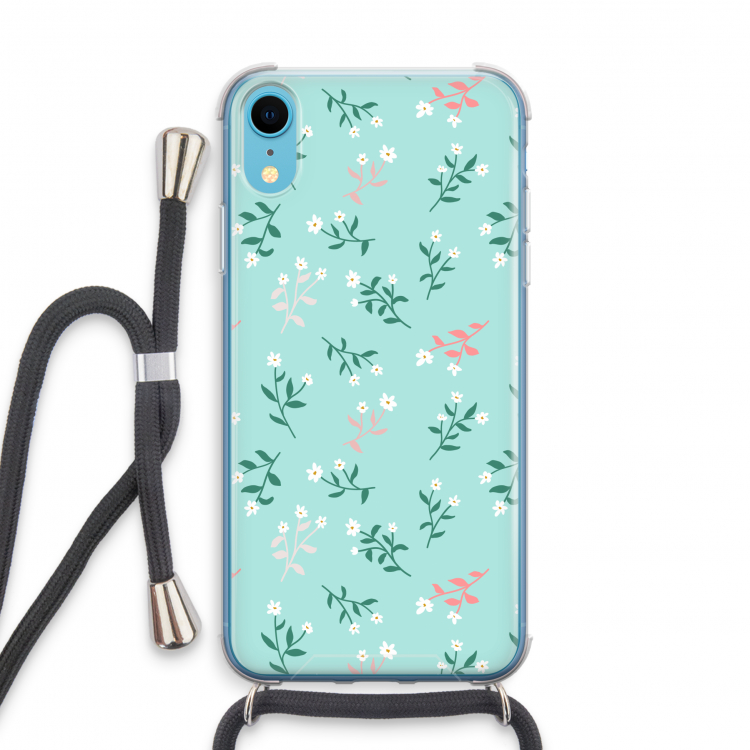 Small white flowers: iPhone XR Transparant Hoesje met koord
