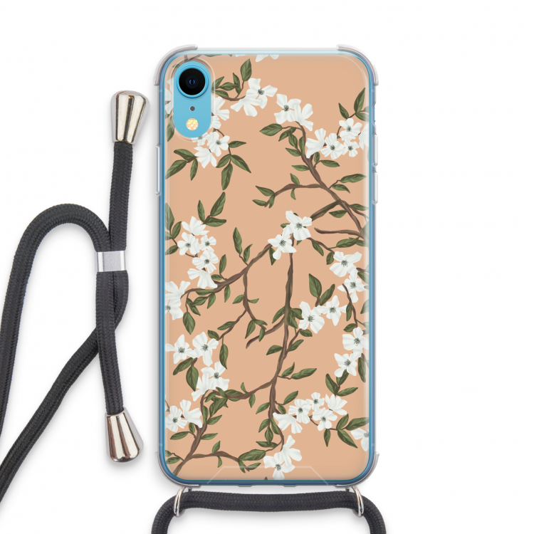 Blossoming spring: iPhone XR Transparant Hoesje met koord