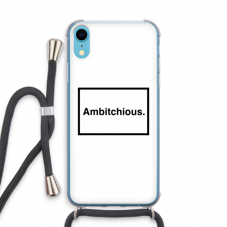 Ambitchious: iPhone XR Transparant Hoesje met koord