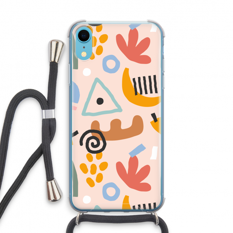 Abstract: iPhone XR Transparant Hoesje met koord