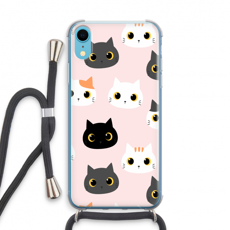 Katten: iPhone XR Transparant Hoesje met koord