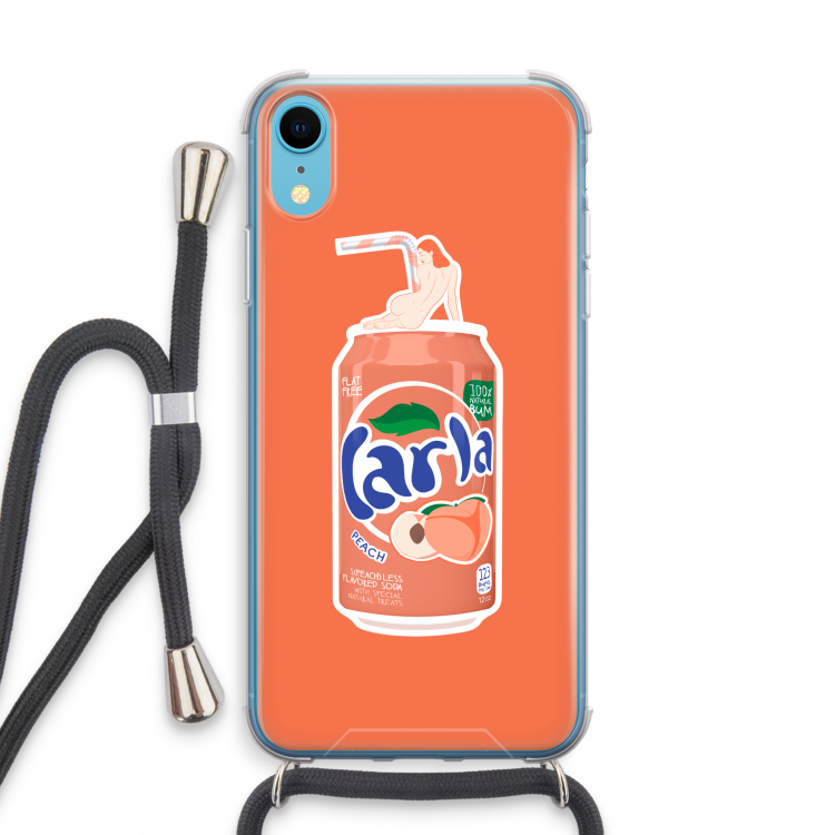 S(peach)less: iPhone XR Transparant Hoesje met koord