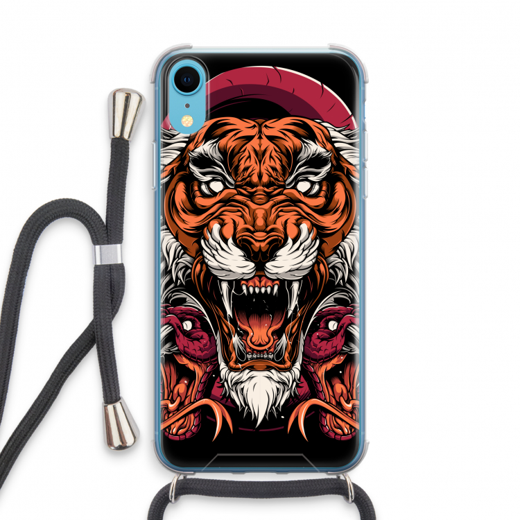 Tiger and Rattlesnakes: iPhone XR Transparant Hoesje met koord