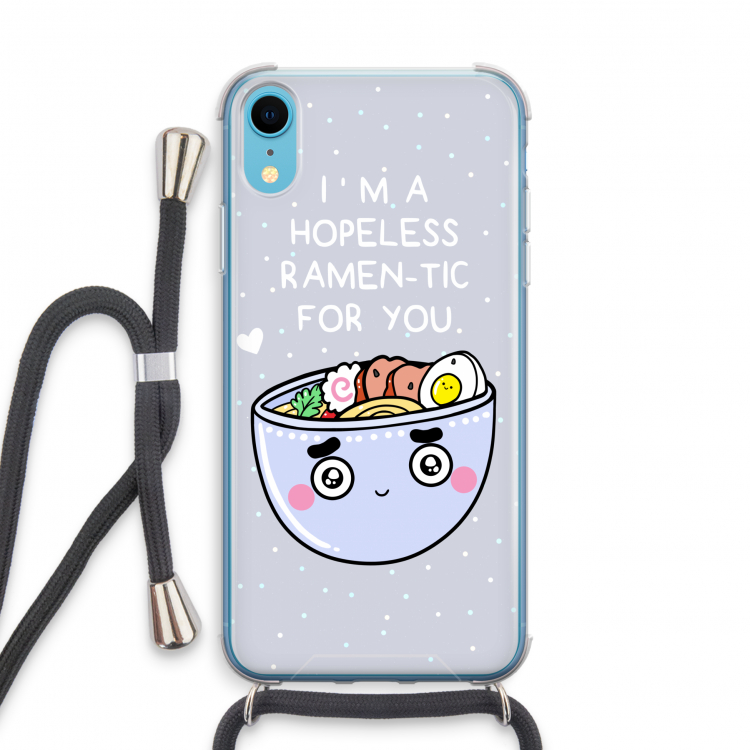I'm A Hopeless Ramen-Tic For You: iPhone XR Transparant Hoesje met koord