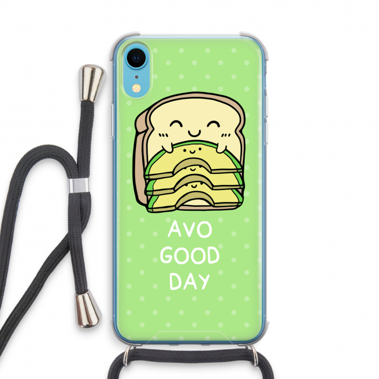 Avo Good Day: iPhone XR Transparant Hoesje met koord