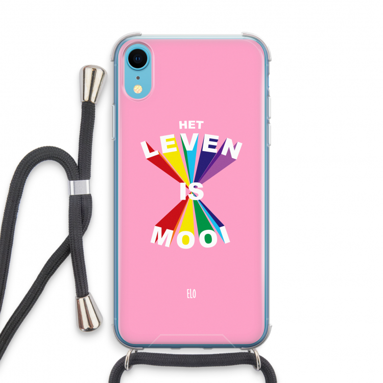 Het Leven Is Mooi: iPhone XR Transparant Hoesje met koord