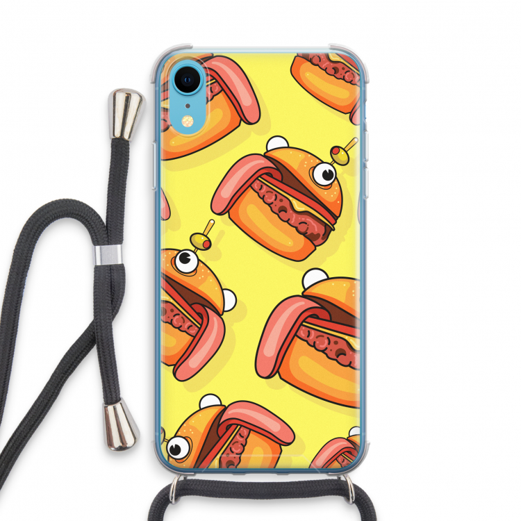 Hamburger: iPhone XR Transparant Hoesje met koord