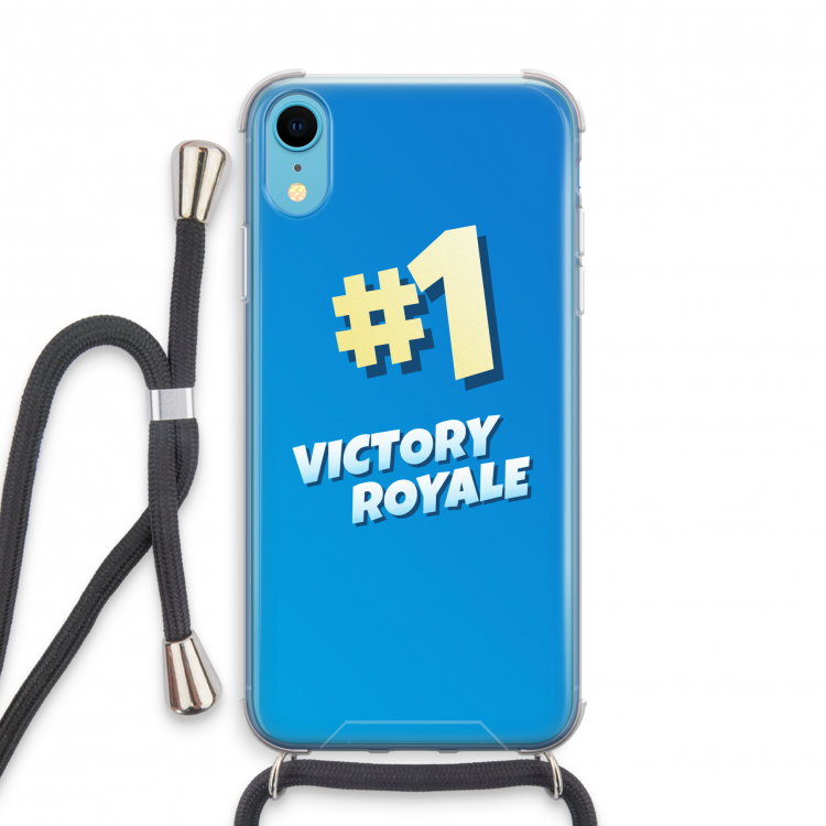 Victory Royale: iPhone XR Transparant Hoesje met koord