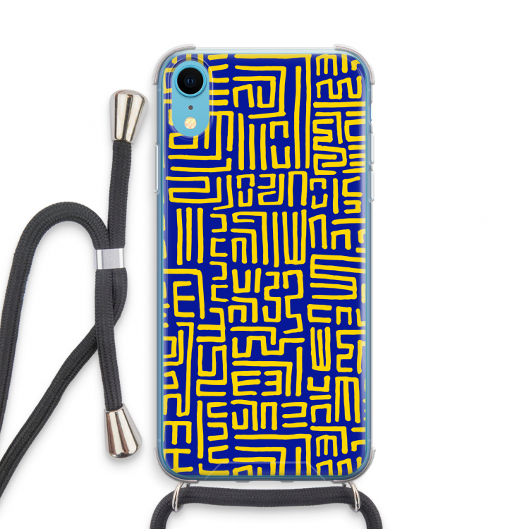 Majorelle Blue Print: iPhone XR Transparant Hoesje met koord