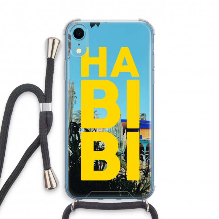 Habibi Majorelle : iPhone XR Transparant Hoesje met koord