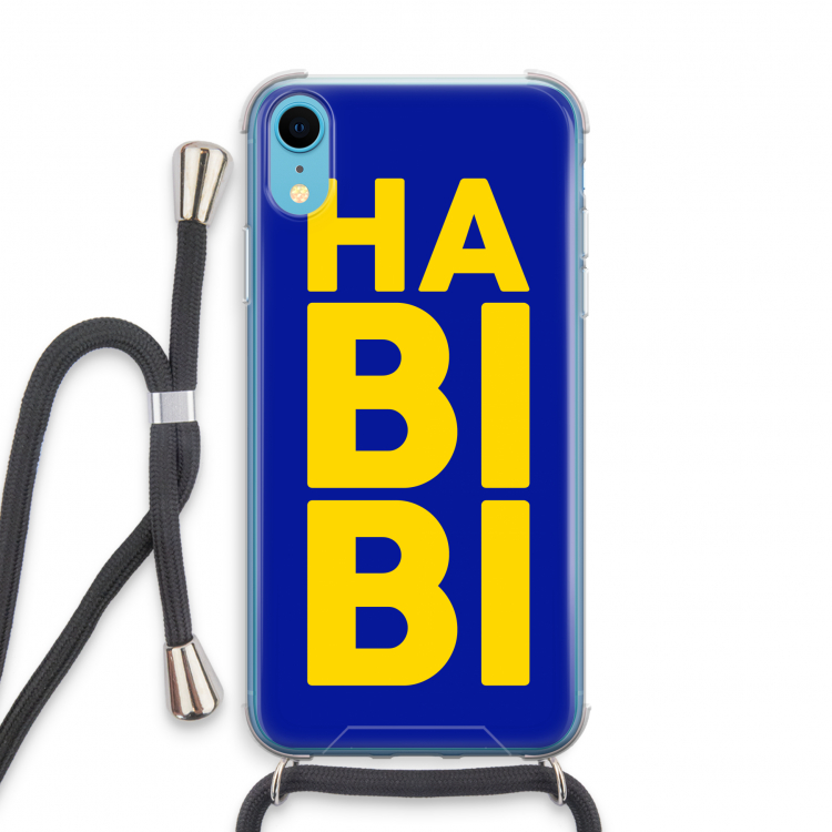 Habibi Blue: iPhone XR Transparant Hoesje met koord