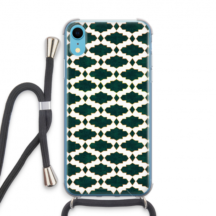 Moroccan tiles: iPhone XR Transparant Hoesje met koord