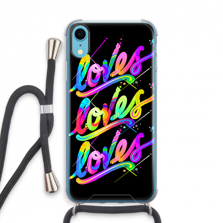 Loves: iPhone XR Transparant Hoesje met koord