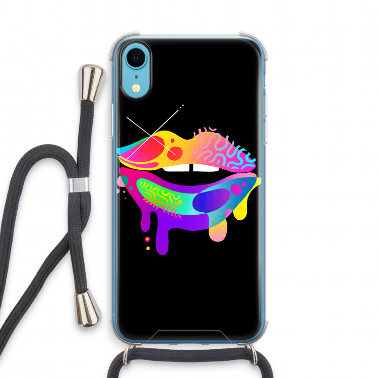 Lip Palette: iPhone XR Transparant Hoesje met koord