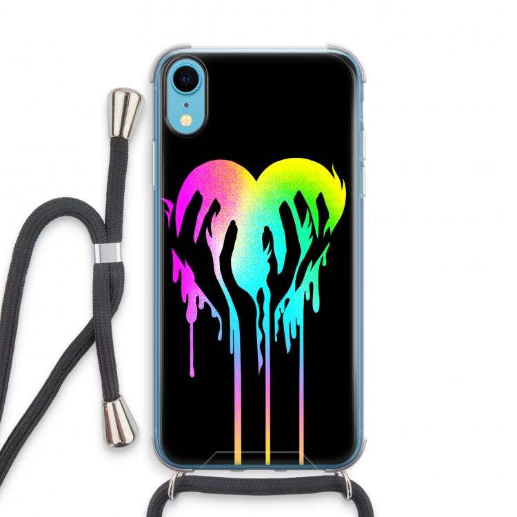 Hold My Heart: iPhone XR Transparant Hoesje met koord