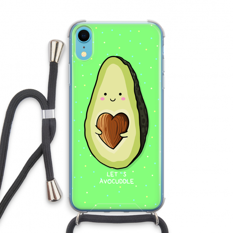 Avocuddle: iPhone XR Transparant Hoesje met koord