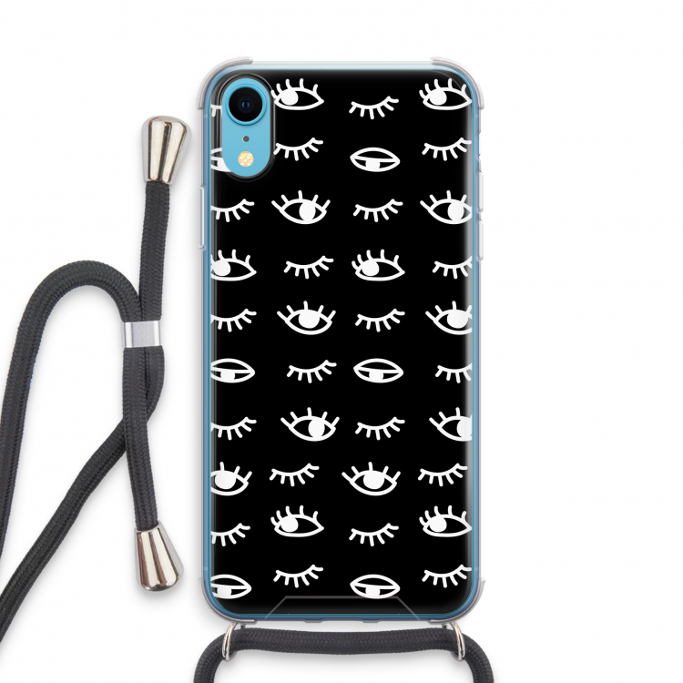 Eye pattern #3: iPhone XR Transparant Hoesje met koord