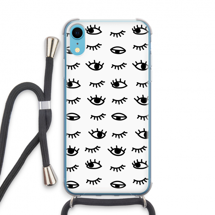 Eye pattern #2: iPhone XR Transparant Hoesje met koord