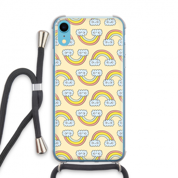 Regenboog: iPhone XR Transparant Hoesje met koord