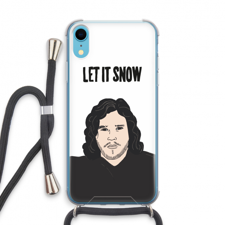 Let It Snow: iPhone XR Transparant Hoesje met koord