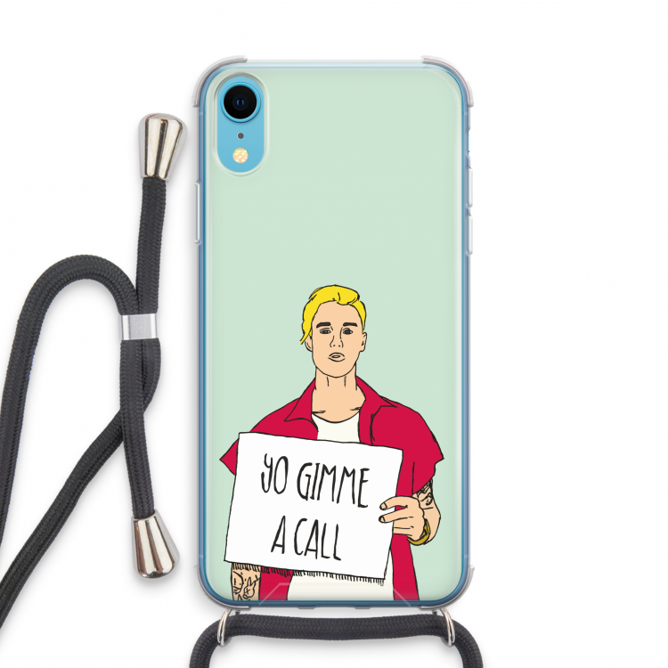 Gimme a call: iPhone XR Transparant Hoesje met koord