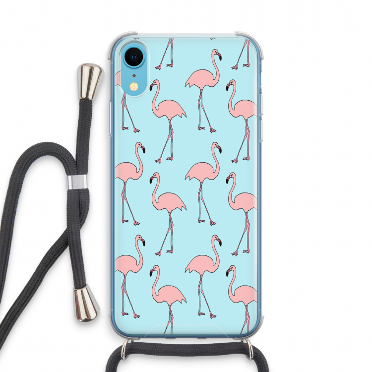 Anything Flamingoes: iPhone XR Transparant Hoesje met koord