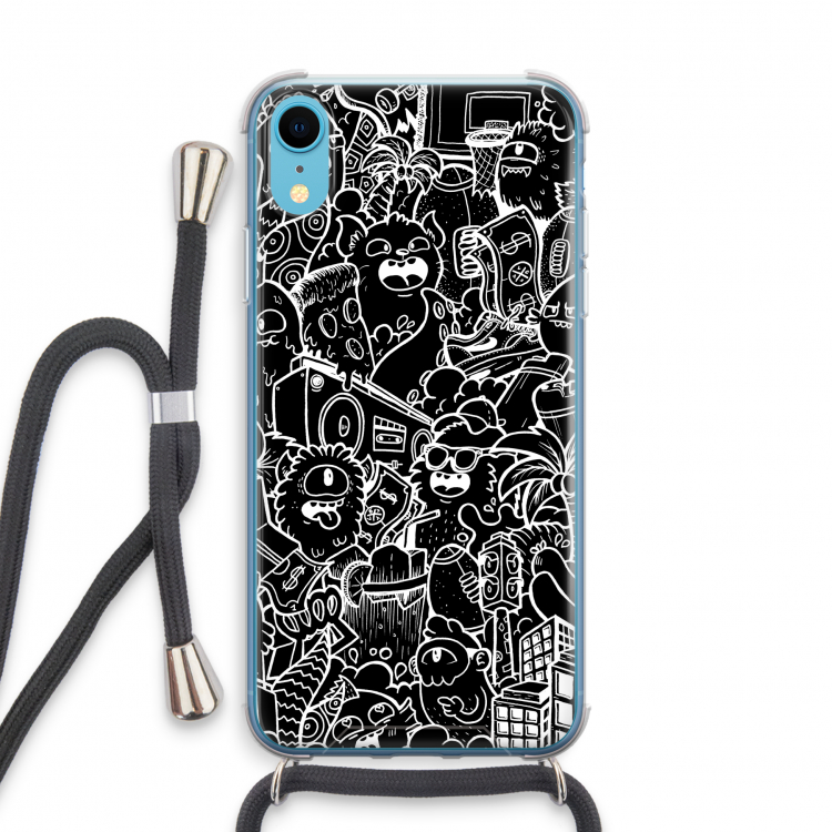 Vexx Black City : iPhone XR Transparant Hoesje met koord