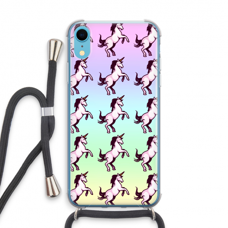 Musketon Unicorn: iPhone XR Transparant Hoesje met koord