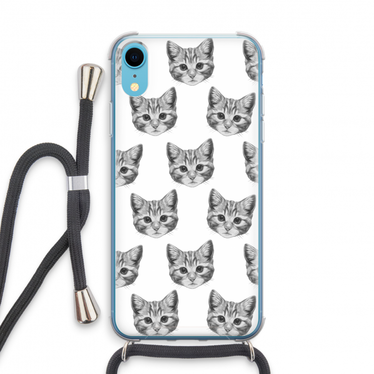 Kitten: iPhone XR Transparant Hoesje met koord