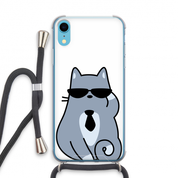 Cool cat: iPhone XR Transparant Hoesje met koord