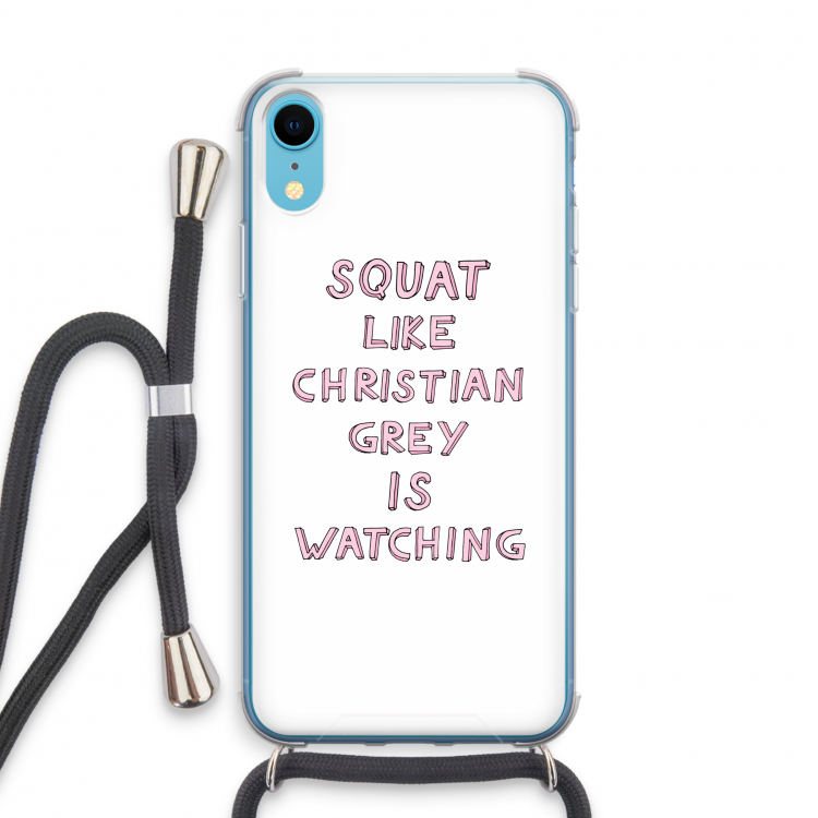 Christian Grey: iPhone XR Transparant Hoesje met koord