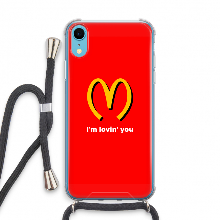 I'm lovin' you: iPhone XR Transparant Hoesje met koord