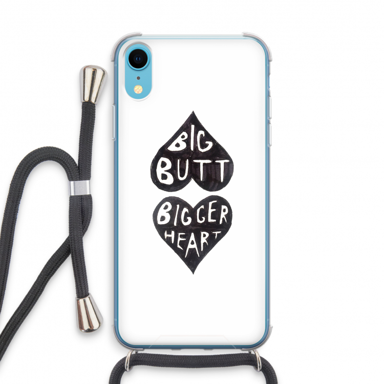 Big butt bigger heart: iPhone XR Transparant Hoesje met koord