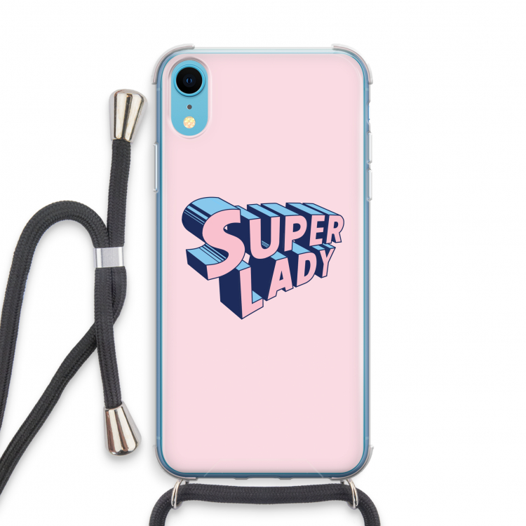 Superlady: iPhone XR Transparant Hoesje met koord